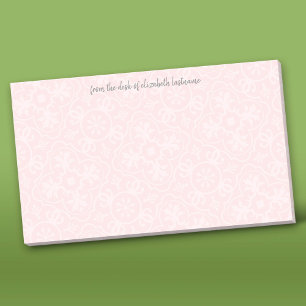 Blush Pink Tile Pattern with Script Grey Name Post-it Notes