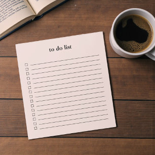 Blush Pink To Do List Minimalist Teacher Simple Notepad