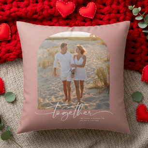 Blush Pink Together Typography Couple Valentine Cushion