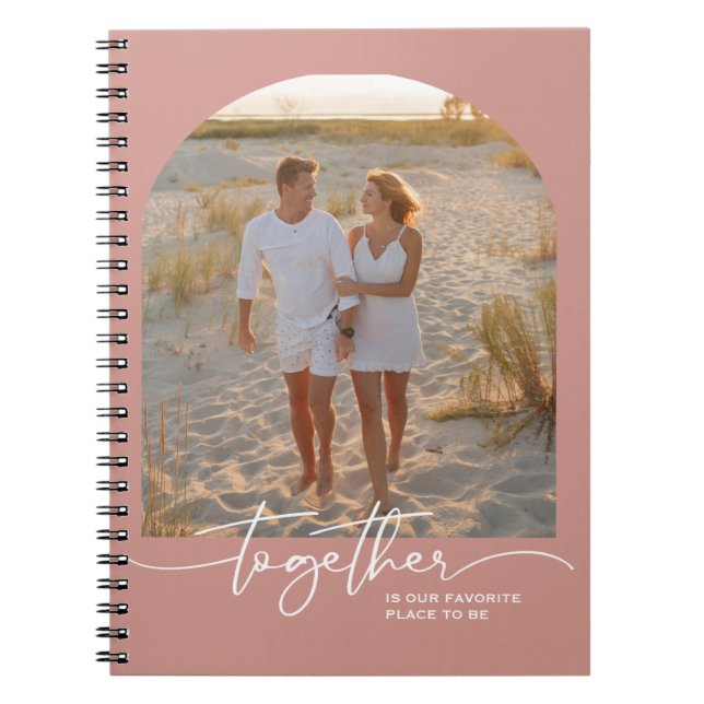 Blush Pink Together Typography Couple Valentine Notebook (Front)