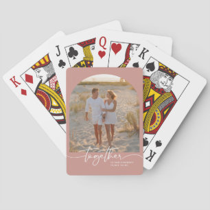 Blush Pink Together Typography Couple Valentine Playing Cards
