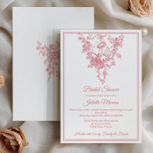 Blush Pink Toile de Jouy Bridal Shower Invitation