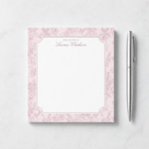 Blush Pink Toile Floral Notepad
