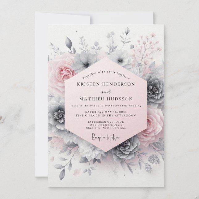 Blush Pink Tranquil Romantic Wedding Invitation (Front)