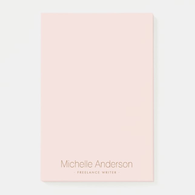 Blush pink trendy minimalist fashion post-it notes (Front)