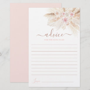  Blush pink Tropical Advice for the Mum To Be card