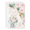 Blush Pink Tropical Greenery Elephant Baby Girl