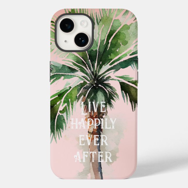 Blush Pink Tropical Palm Tree   Case-Mate iPhone Case (Back)