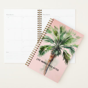 Blush Pink Tropical Palm Tree Planner