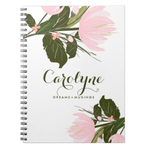 Blush Pink Tulips Personalised Notebook