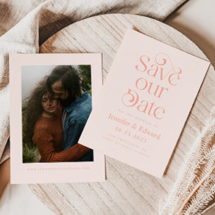 Blush Pink Typography Wedding  Save The Date