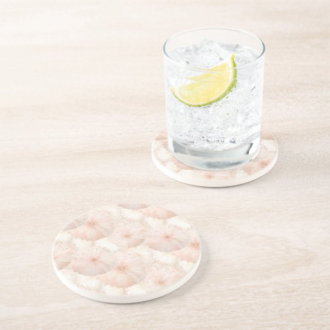 Blush Pink Umbrellas Coaster (Side)