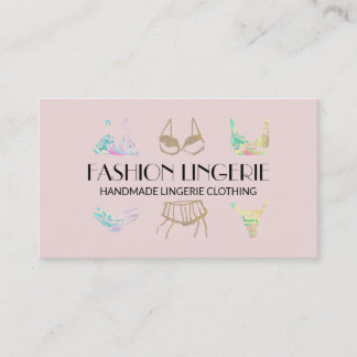 Blush Pink Underwear Girly shop Lingerie Clothing Business Card