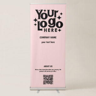 Blush Pink Unique Promotional Business Logo Retractable Banner