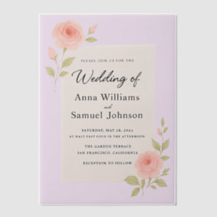 Blush pink vellum invitation