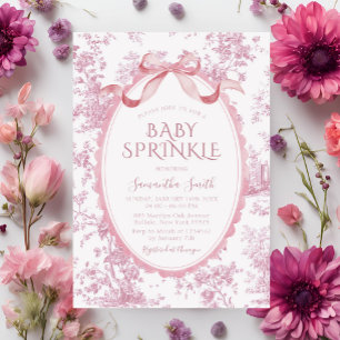 Blush Pink Vintage Chinoiserie Girl Baby Sprinkle Invitation