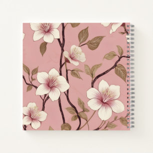 Blush Pink Vintage Floral Branch Pattern Notebook