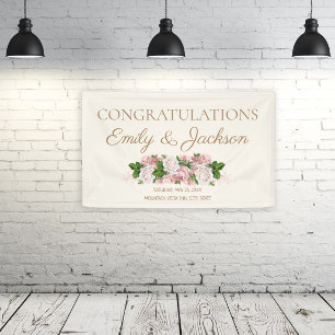 Blush Pink Vintage Floral Couple's Bridal Shower Banner