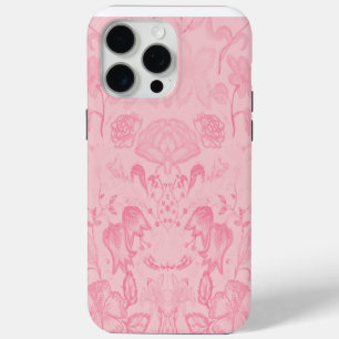 Blush Pink Vintage Floral Pattern Elegant Romantic iPhone 15 Pro Max Case