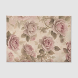 Blush pink vintage roses decoupage craft tissue paper
