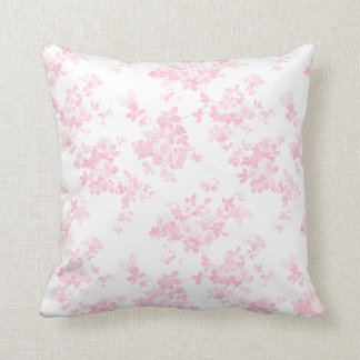 Blush pink vintage roses elegant floral cushion