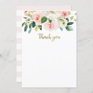 Blush Pink Watercolor Baby Shower Thank You card