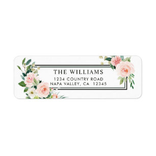 Blush Pink Watercolor Bloom Return Address
