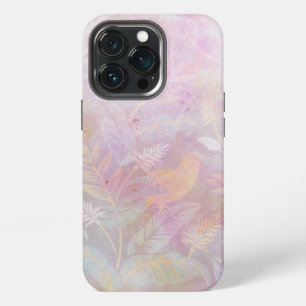 Blush Pink Watercolor Botanical Bird iPhone 13 Pro Case