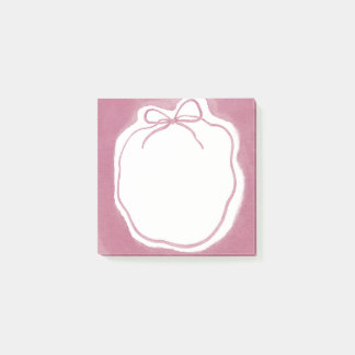 Blush Pink Watercolor Bow Wreath Post-it Notes