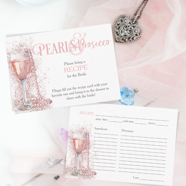Blush Pink Watercolor Bridal Shower Recipe Request Enclosure Card (Creator Uploaded)