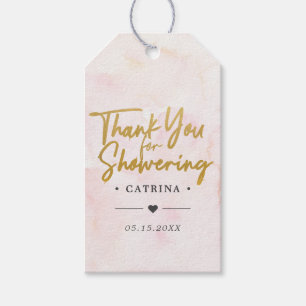 Blush Pink Watercolor Bridal Shower Thank You  Gif Gift Tags