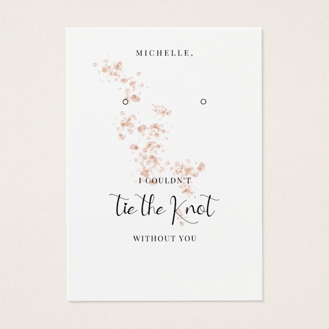 Blush Pink Watercolor Bridesmaid Earring Holder (Front)