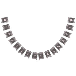 Blush Pink Watercolor Confetti Wedding Forever Bunting