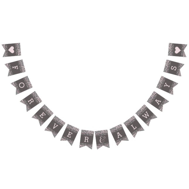 Blush Pink Watercolor Confetti Wedding Forever Bunting (All)