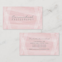 Blush Pink Watercolor Deco Business Card
