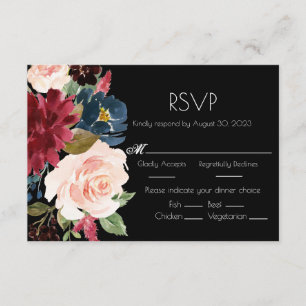 Blush Pink Watercolor Elegant Wedding  RSVP Card