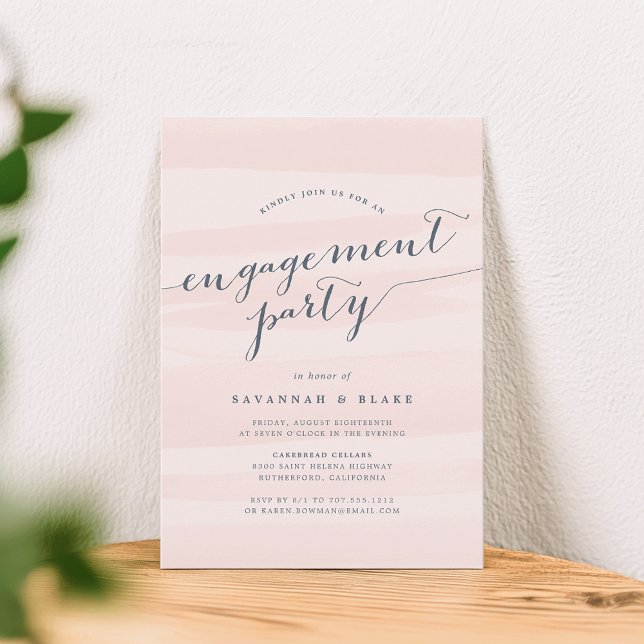 Blush Pink Watercolor Engagement Party Invitation (Creator Uploaded)