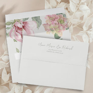 Blush Pink Watercolor Floral Custom Envelope