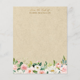Blush Pink Watercolor Floral & Kraft Personalised