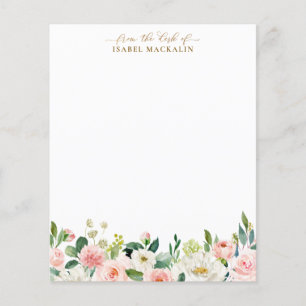 Blush Pink Watercolor Floral Personalised Writing