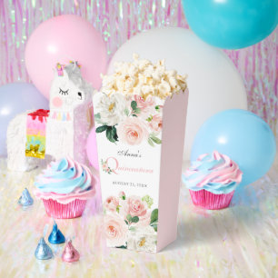 Blush Pink Watercolor Floral Quinceañera Favour Box