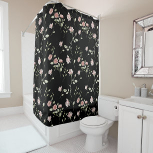 Blush Pink Watercolor Floral  Shower Curtain