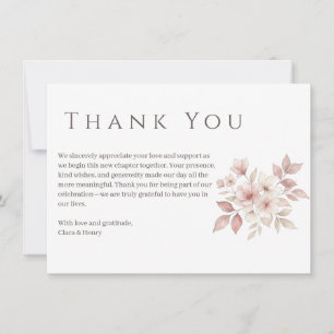 Blush Pink Watercolor Floral Thank You Card