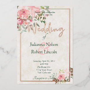 Blush pink watercolor floral wedding