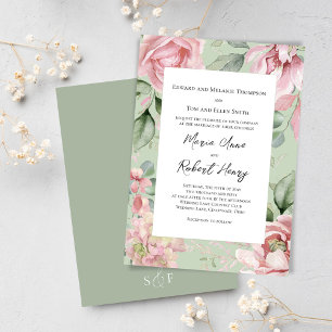 Blush Pink Watercolor Floral Wedding Invitation
