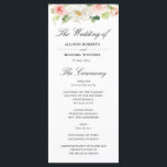 blush pink watercolor floral wedding program programme<br><div class="desc">A lovely blush pink floral design with black text on white background. You can personalise the text and colours on this wedding program template.</div>