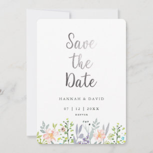 Blush Pink watercolor floral Wedding Save the Date