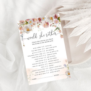 Blush Pink Watercolor Flowers Bridal Shower Game