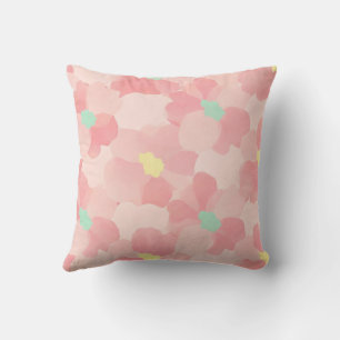 Blush Pink Watercolor Flowers Cushion