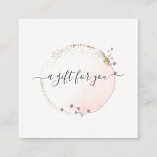 Blush Pink Watercolor Gold Circle Gift Certificate